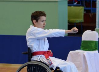 Sebastián Kanisius en el Mundial de Parakarate